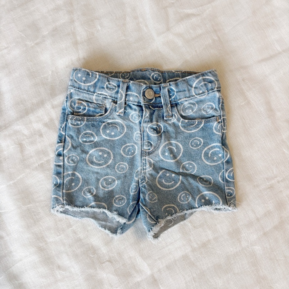 Old Navy Toddler Girl Smiley Face Print Jean Shorts
